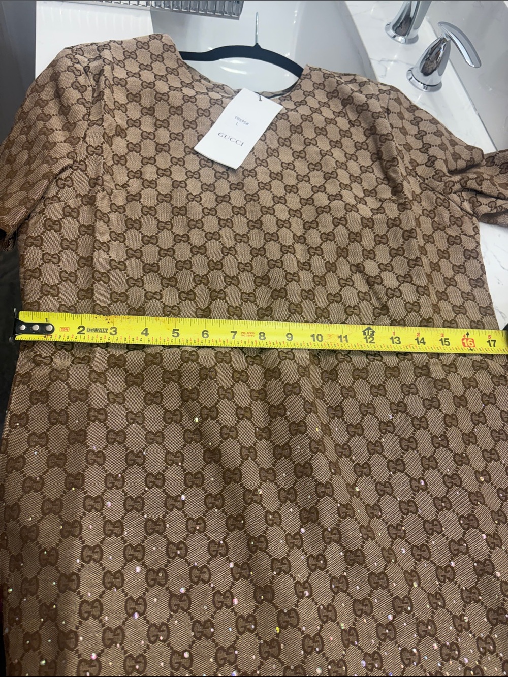 Gg Style  Brown GG Monogram Short-Sleeve Shirt/dress - Picture 9 of 9